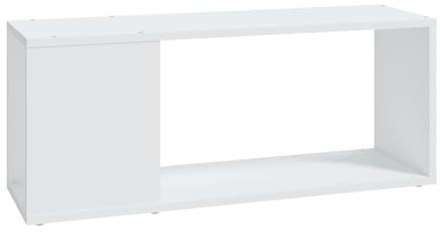 vidaXL TV Schrank mit Stauraum Lowboard TV Möbel Tisch Board Sideboard Fernsehtisch Fernsehschrank HiFi-Schrank Weiß 80x24x32cm Holzwerkstoff