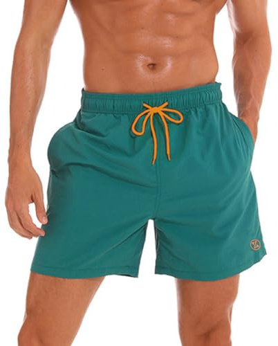 ZOXOZ Costume Uomo Mare Pantaloncini Costumi da Bagno Uomo Corto Surf Short Pantaloncino Uomo Piscina Impermeabile Pantaloncini Asciugatura Rapida Verde Prato 2XL