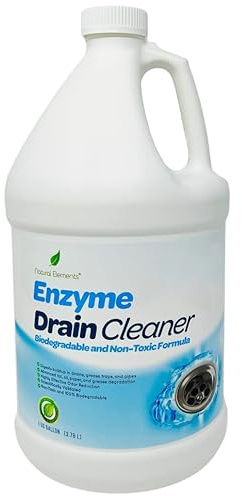 Natural Elements Enzyme Drain Cleaner | Digest Grease, Fats, and Paper Buildup in Drains, Septic Tanks, Grease Traps, Pipes (1 Gallon)