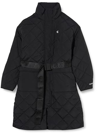 Calvin Klein Jeans Cappotto trapuntato con cintura da donna tessuto, Ck Nero, L