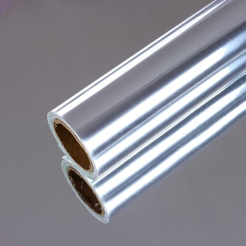 VEELIKE Papier Peint Miroir Argenté Papier Peint Adhesif Mural Effet Miroir Metal Réfléchissant 40 cm × 300 cm Revetement Mural Salon Salle de Bain Vinyle Adhesif Cuisine Imperméable Amovible