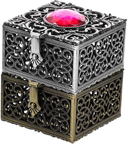 Cabilock Caja De 2 Piezas Caja De Regalo Titular De La Exhibición De La Joyería Caja De Baratija De Metal Soporte para Bolsitas De Té Estuche para Joyas Bolsa De Té Aleación De Zinc Cristal