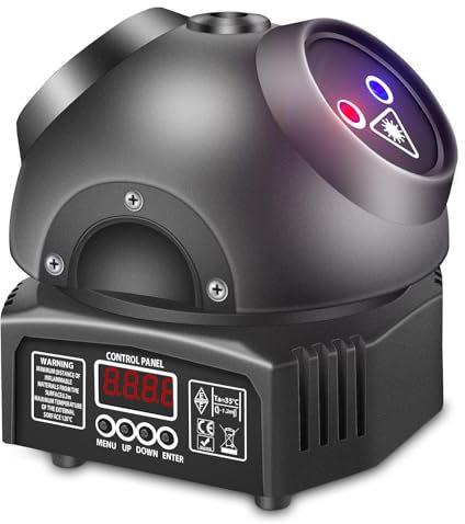 Discolicht Partylicht, Moving Head,LED RGB Licht DJ Projektor Musikgesteuert DJ Disco Lichter, DMX Effektstrahler,Für KTV Familientreffen Hochzeit Geburtstag Halloween (T105)