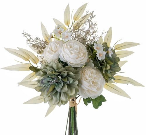 YELIKIT Kunstblumen Künstliche Pflanzen Blumen Dekoration Hortensien SeideBlumen Arrangements für Zuhause Blumenstrauß Hochzeit Garten Küche Festival Dekor