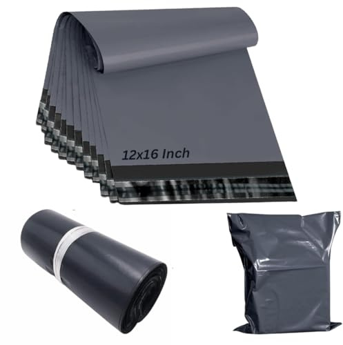 50, Mailing Bags 12x16 Self Seal Grey Mailing Bags | Delivery Bags Plastic Postage Bags, Parcel Bags | Postage Bags for Clothes | Tear Proof Packaging Bags