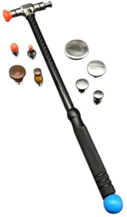 Mokassy Martillo de Desabollado del Coche, Reparación de Carrocería, Martillo de Nivelación de percusión, Herramienta de Reparación sin Rastro Reemplazable de Fibra