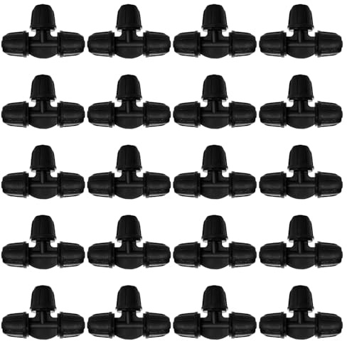 VooGenzek 20 Pièces 4/7 mm Raccords D'irrigation Goutte à Goutte, Connecteur de Tuyau en T Barbelé, Connecteur de Tuyau D'irrigation, Connecteur D'Irrigation Goutte à Goutte, pour Jardin, Pelouse