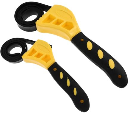 Housoutil 2stücke Teiliges Gummiband Gelbe Mehrzweck-riemenschlüssel Für Autoölfilter Strapazierfähig Und Praktisch Geeignet Für Mechaniker Und Installateure