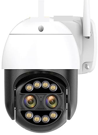 8MP 4K 8X Zoom híbrido 2.8 + 12mm Lente Dual Cámara IP PTZ Detección Humana 4MP Audio Seguridad Video Cámara de vigilancia para la Seguridad del hogar(4MP,64G SD Card)