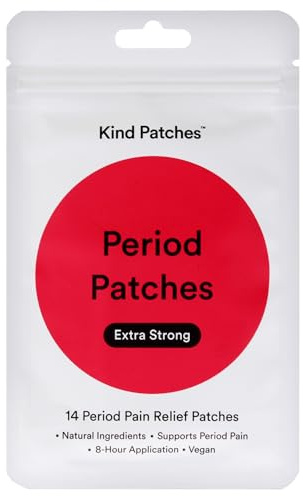 Kind Patches | Period Patches - Extra Strong | Period Relief | Botanical Plant-Based Formula with Chamomile Extract & Eucalyptus Oil | 14 Vegan Patches