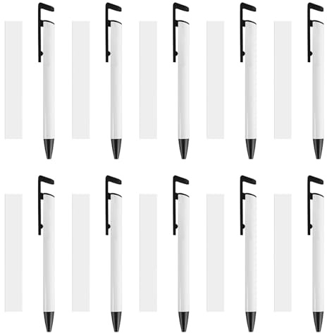 Stylo à bille rétractable pour transfert de chaleur, stylos de sublimation pour écrire des films rétractables inclus