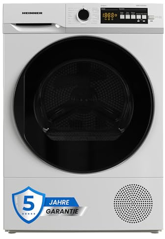 HEINNER HHPD-V10T2KA++ Wärmepumpentrockner – 10 kg Nutzlast, 15 Programme, Energieklasse E, LED-Anzeige, Wendetür, Kindersicherung, Weiß – 5 Jahre Garantie (10 KG)