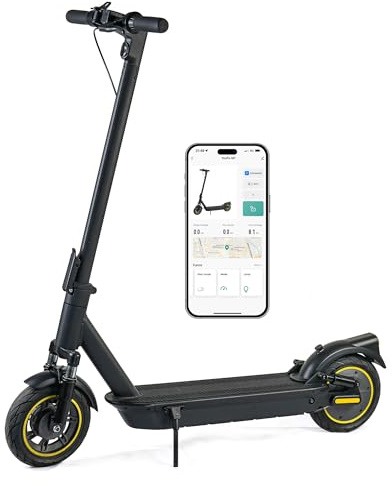 Monopattino elettrico pieghevole per adulti,10 Pneumatici,4 ammortizzatori, portata massima 45 chilometri, controllabile tramite app