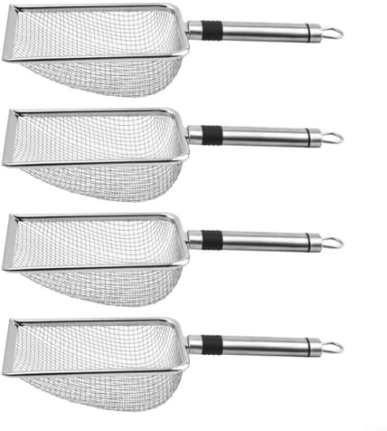 Trayne Rostfritt stål trädgårdssiktset med 4 storlekar (1,5 mm, 2,8 mm, 4,3 mm, 5,0 mm) för jordsiktning, husdjurskopp och kompost (silver)