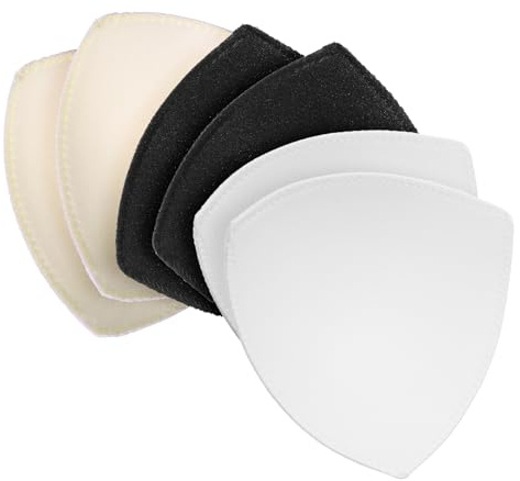 ElevateTech Triangle Bra Inserts Pads, 3Pairs Removable Sewn Edges Bra Pad Insert for Women Breathable Bras Cups Inserts
