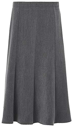 SLK KENTEX Women's Plain 8 Panels Flare Skirts 31 Length Below The Knee (16, Grey)