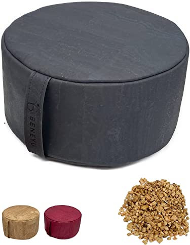 beneyu® Meditationskissen 𝒂𝒖𝒔 𝑲𝒐𝒓𝒌 - Made in EU (𝐏𝐨𝐫𝐭𝐮𝐠𝐚𝐥) - Wasserabweisendes & Formstabiles Kork Yogakissen - Yoga Zubehör & Meditation (grau)