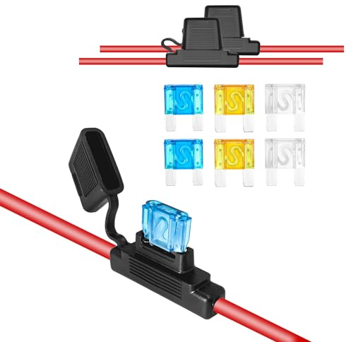 Recoil FHM62 2 Pack Waterproof MAXI Inline Fuse-holder with 6AWG Pure Oxygen Free Copper Wire with 2 x 40A, 2 x 60A & 2 x 80A Maxi Fuses