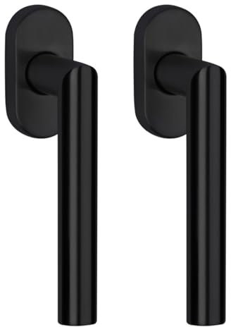 FELGNER Ensemble de 2 poignées de fenêtre Como | de haute qualité | bouton rotatif | résistant à la corrosion | Pour chambre d'enfant et appartement | Sécurité des fenêtres | noir