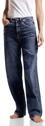 Street One A377776 Jeans Loose Fit, Blu Scuro Slavato, 28W x 28L Donna