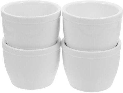 Amosfun Ramequins En Porcelaine 4 Pièces Mini Bols De Cuisson En Céramique Blanche Petits Plats À Soufflé Pour Crème Brûlée Trempettes Et Sauces À Glacée Tasse À Pudding Tasses À