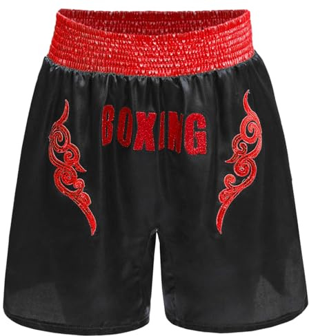 dPois Short de Boxe Thaïlandaise pour Garcon Enfant MMA Kickboxing Arts Martiaux Fitness