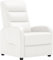 COMHOMA Fauteuil de Relaxation, Fauteuil Inclinable avec Dossier Réglable Jusqu'à 160° Manuellement, avec Repose-Pieds Fauteuils Rembourré Sac à Ressorts Simple Salon Chambre Home Cinéma PU-Blanc