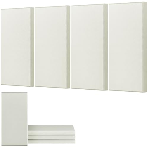 VEVOR Paneles Acústicos de Fibra de Vidrio, Paneles de Absorción de Sonido, Insonorizados Autoadhesivos, para Estudios, Oficinas, Cine en Casa, Salas de Reuniones, Beige, 600 x 300 x 50 mm, 4 uds