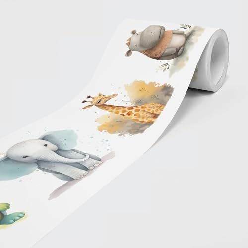 Self-Adhesive Border - Wallpaper Border Wall Border - Decorative Wall Sticker for Walls, Furniture, Ceilings, Wallpaper, Doors - Animals - 5.00 m x 0.15 m per Roll