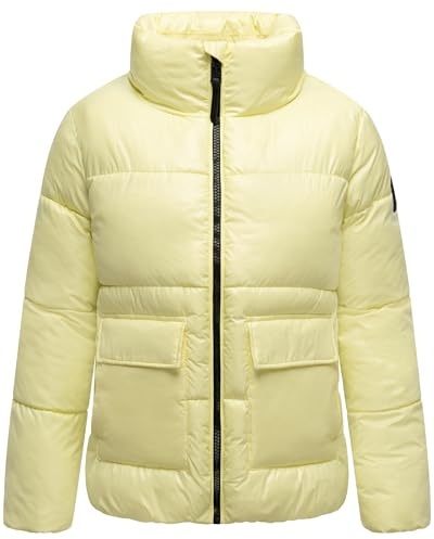 Navahoo Damen Winterjacke warme Steppjacke mit hohem Stehkragen Eispracht 14 Pastell Yellow Gr. L