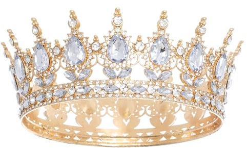 Födelsedag, drottningskronor för kvinnor, vintage, kristall, tiara-krona, hårband, huvudbonad för bröllop, prinsessor, födelsedagskrona, krona diadem