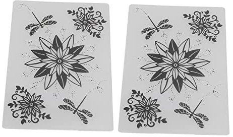 Plantillas de estampado en relieve para manualidades, 2 uds., bonitos patrones, moldes de plástico con diseño en relieve para hacer tarjetas, invitaciones, álbumes de recortes,