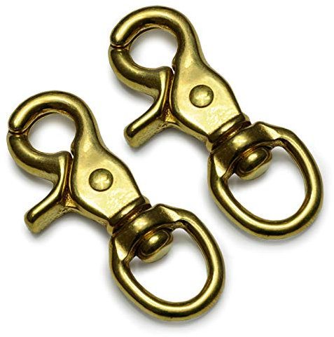 Ganzoo 2X Mosquetón de Tijera con articulación giratoria, Acero aleado,73mm de Longitud