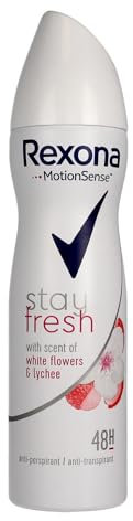 Rexona, Motionsense - Deodorante spray da donna con fiori bianchi, 150 ml, fresco