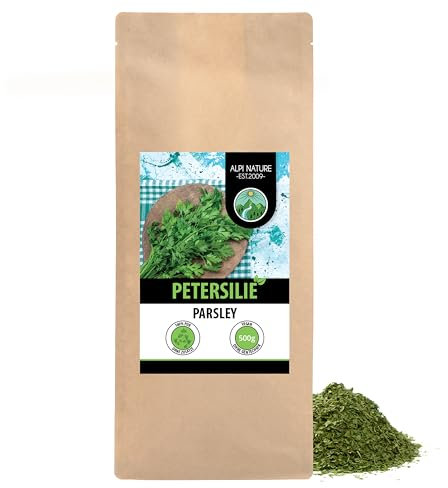 Alpi Nature Petersilie getrocknet 500g, Petersilie gerebelt, Gewürz zum Kochen, Suppen, Saucen