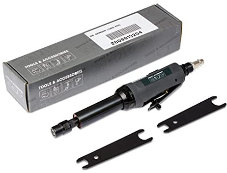 ABAC Meuleuse Droite Longue PRO - Idéal Zones Difficiles d'Accès - Mandrin à Pince 3 & 6 mm - Usage Professionnel (Ateliers Automobiles et Industrie Métal) - Poids : 0.7 kg