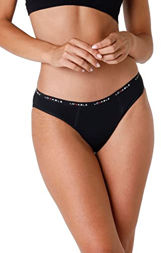 Lovable Slip da Ciclo Mestruale Flusso Abbondante Period Panties Donna, Nero, L