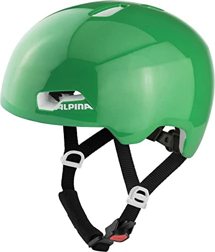ALPINA Hackney - Leichter, Bruchfester & Optimal Klimatisierter Fahrradhelm für Kinder, Mit Nachrüstbarem LED für Gute Sichtbarkeit, Green Gloss, M (51-56 cm)