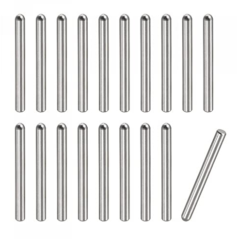 sourcing map 20 st. 2 x 25 mm passstift 304 rostfritt stål runt huvud platt fästelement
