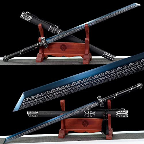 HERO SWORD Real Combat Managese Steel Full Tang Chinese Sword Broadsword Practice Wushu Kung Fu Sword Cool Weapon for Men