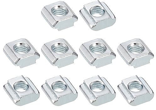 sourcing map T Nuts, 30pcs - Nickel Plated Carbon Steel T Slot Bolts, 2020 Series M5 Hammer Head Fastener, Sliding T Nuts for Aluminum Extrusion Profile (Silver)