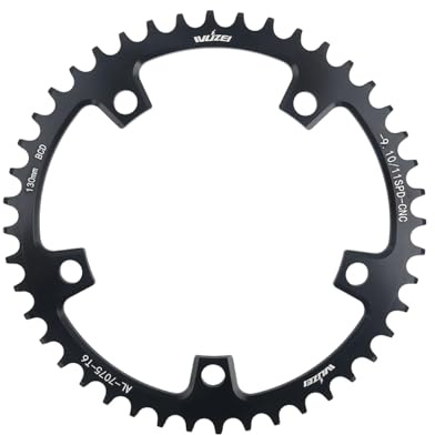 BIKECO Ruota stretta per bicicletta larga 110/130BCD, 5 viti, lama rotonda per bicicletta 36/38/40/42/44/46/48/50/52/54/56/58/60T, lama per catena per bicicletta 9 10 11 marce MTB (130BCD, 40T)
