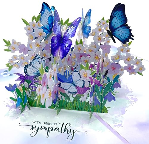 Paper With Deespest Sympathy Pop Up Greeting Card, With Deepest Sympathy Card Loss of Pet, Mom, Mother, Father, Dad,Child, Grandma, Thinking Of You Card, Sympathy Quilling Card for Loved One with