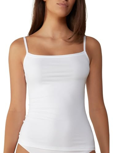 Intimitaly Irge - Irge - Canotta Donna Cotone Elasticizzato (Pacco da 2) Spalla Larga e Spalla Stretta (S-M, 2 Bianche Spalla Stretta)