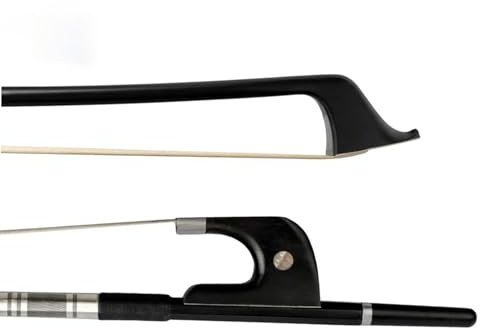 arco de violín de tamaño completo Arco De Contrabajo Vertical, Tamaño 1/2, Crin Natural Alemán, 72cm, Fibra De Carbono, Ébano, Tono Cálido, Palo Recto