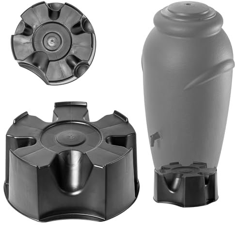 KADAX Pied pour citerne d'eau de pluie, 50 cm, socle universel en plastique pour réservoirs d'eau de pluie ronds, support pour tonneau de pluie, anthracite, 50 cm