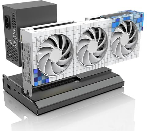 Estación de Acoplamiento de GPU Externa, Acoplamiento de Tarjeta Gráfica con Carga PD de 60 W, 2 Puertos TB3, Gigabit Ethernet RJ45 y Ranura para SSD M.2 Nvme