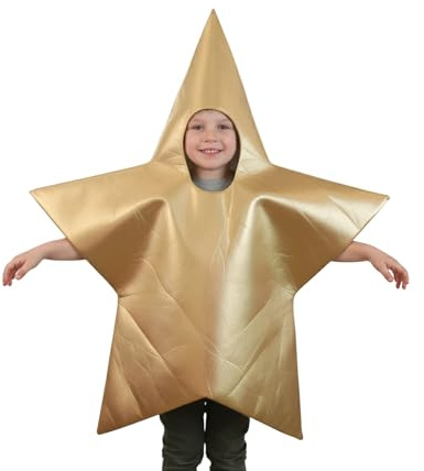 2026 Disfraz de Estrella para Adulta Talla Unica Especial de Navidad- Dorado/1