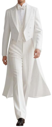 Anorak lungo su misura, cappotto invernale a doppio petto per occasioni formali, bianco, XL