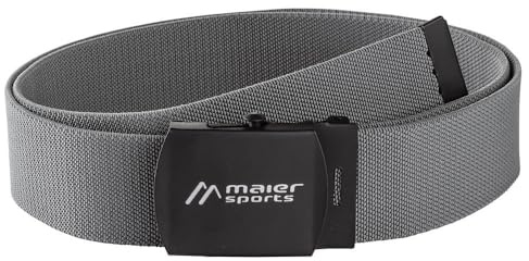 Maier Sports Tech Belt, Gürtel, Bequemer Outdoorgürtel mit Koppelschließe für Männer und Frauen, Extrem leicht, Stufenlos verstellbar, Perfekter Sitz, Grau, 1 (110 cm)